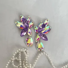 EA-34 ballroom ピアスorイヤリング 社交ダンス ベリーダンス アクセサリー ダンス 紫