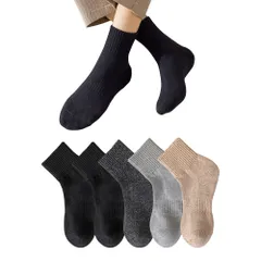 【在庫処分】ソックス メンズ 靴下 抗菌防臭 吸汗速乾 5足組 ショット/クルー丈 スポーツソックス 綿 かかと立体編み カジュアル ショートソックス スニーカーソックス フリーサイズ24~28cm 四季適用 男女兼用