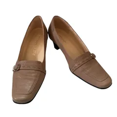  RIZ Comfort リズコンフォート スクエアトゥパンプス ベージュ サイズ24.0cm【Z1766】