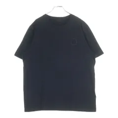 MONCLER (モンクレール) 22SS Mロゴバックプリント ワンポイント刺繍 クルーネック 半袖Tシャツ カットソー ブラック H10918C00026 829H8