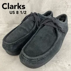 Clarks クラークス Wallabee ワラビー モカシン シューズ スエード 261728177075 US8.5 26.5cm ブラック クレープソール ショートブーツ 定番モデル 替え紐なし 街履き カジュアル 綺麗め 古着コーデ ★ ■■