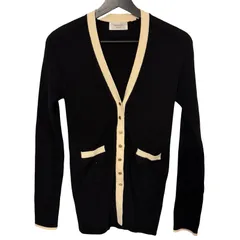  OPAQUE.CLIP（オペークドットクリップ） バイカラーVネックニットカーディガン タイト フレンチシック 上品【DD138】