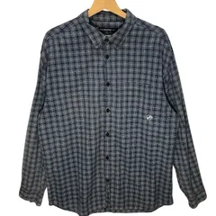 BILLABONG/ビラボン 長袖シャツ ボタンダウン チェック柄  ワンポイント刺繡 INDIA製 Lサイズ ブルー