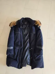 レディース ネイビー ロング ダウン アウター