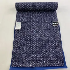 【在庫一掃】 反物 優品 小紋 幾何学模様 灰色 綿 【中古】