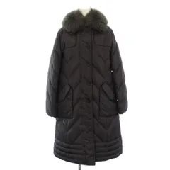 アクアスキュータム AQUASCUTUM ダウンコート ロング フォックスファー 13 黒 /KH