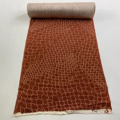 【在庫一掃】 反物 秀品 小紋 幾何学模様 地紋 茶色 正絹 【中古】