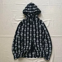 00s　archive　アーカイブ古着　当時物　CO&LU　ココルル　ダブルジップアップ　星　総ロゴプリント　忍者型フード　パーカー　S相当　平成ギャル男　お兄系　Y2K　double zip up logo all over patterned parka