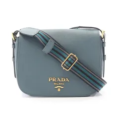 プラダ PRADA ショルダーバッグ ブルー サフィアーノレザー ショルダーバッグ レディース Used A