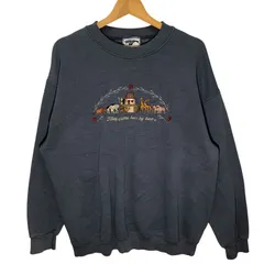 Lee/リー 90年代/90’s ヴィンテージ HEAVY WEIGHT スウェット トレーナー 長袖 フロント刺繡  USA製 Lサイズ ブルー