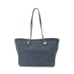 シャネル CHANEL トートバッグ ドーヴィル インディゴブルー レザー ドーヴィル チェーントートMM レディース Used B