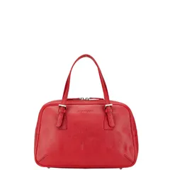 バーバリー ノバチェック ハンドバッグ ミニボストンバッグ レッド レザー レディース BURBERRY【228-90502】