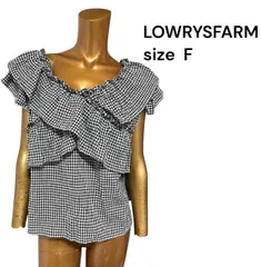 No.154 (♡)LOWRYSFARM  チェック柄フリルトップス クロス