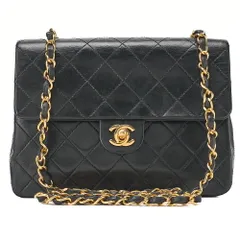 CHANEL シャネル   チェーンショルダー バッグ 　ミニマトラッセ 20cm　ラムスキン 　黒　ゴールド金具 　レディース【中古】【送料無料】