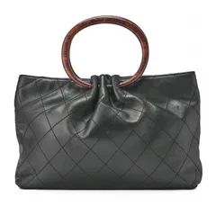 CHANEL シャネル マトラッセ  ウッド柄 ハンドバッグ ラムスキン  黒（ ゴールド金具） レディースバッグ  ハイブランド【中古】【送料無料】