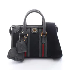 グッチ GUCCI ハンドバッグ オフィディア GGキャンバス 715771 ブラック/グレー キャンバス レザー シェリーライン 2wayボストンバッグ レディース Used A