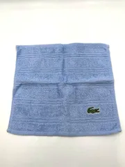 LACOSTE ラコステ タオルハンカチ ハンドタオル ブルー系 ロゴ 刺繍 ワニ W26 H24