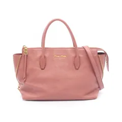 ミュウ ミュウ Miu Miu ハンドバッグ MADRAS マドラス ピンク レザー マドラス 2wayトート レディース Used B