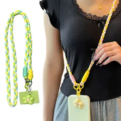 ストラップ  スマホショルダー スマホストラップ フリルストラップ 全機種対応 シャーリング 挟むだけ 軽量 幅広 携帯ショルダー 首掛け 肩掛け 斜めがけ ネック おしゃれ
