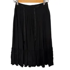   EPOCA（エポカ） フレアスカート  ブラック エレガント プリーツ加工 40代 50代 高級【DD138】