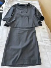 セレモニースーツ トップス ジャケット スカート セットアップ レディース スーツ 長袖 ママスーツ 体型カバー 黒 ブラック 紺 ネイビーdf0016n