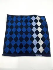 【シール付き未使用品】Renoma　レノマ　ハンカチ　ミニタオル　アーガイル　コットン　25×25のサムネイル