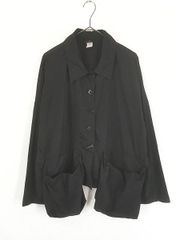 レディース 古着 90s USA製 ic Collection 無地 ソリッド BIGポケット ワイド ナイロン ジャケット 黒 L位  古着 