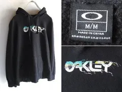 希少 00sビンテージ OAKLEY オークリー ペンキロゴプリント プルオーバー スウェットパーカー M 黒 ブラック Y2K アーカイブ