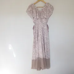 美品 23AW snidel スナイデル ウエストスリットワンピース SWFO234029 0 ピンクベージュ レディース 古着 中古 USED