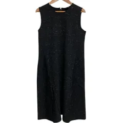 美品 Theory セオリー JERSEY TWEED ノースリーブワンピース サイズP ブラック レディース 古着 中古 USED