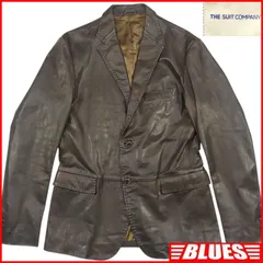 THE SUIT COMPANY ザスーツカンパニー テーラードジャケット XL レザー 茶 本革 メンズ レザーテーラードジャケットサイズXL一覧←SEULB屋着古← TY4356