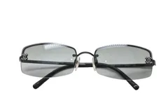 極美品 CHANEL シャネル ハーフリム サングラス アイウェア 4093-B c