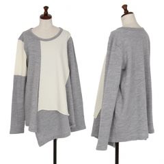 MORABITO PREMIER モニーレ装飾 アシメ 異素材 ドレープブラウス 