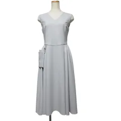 美品 DAISY LIN デイジーリン フォクシー My Fair Lady ノースリーブ ドレス ワンピース 06404 サイズ38 ライトグレー レディース 古着 中古 USED