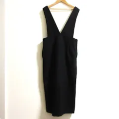 美品 SACRA サクラ スーパーファインビーバー ジャンパースカート ワンピース サイズ38 ブラック レディース 古着 中古 USED