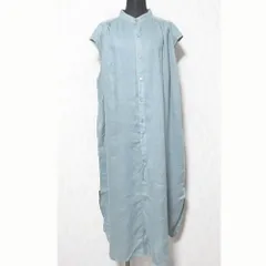 美品 BEAUTY&YOUTH UNITED ARROWS ビューティーアンドユース フレンチリネン ギャザー マキシ シャツワンピース ミント レディース 古着 中古 USED