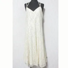 美品 PROPORTION BODY DRESSING プロポーション バックリボン レースキャミ ロングワンピース サイズS アイボリー レディース 古着 中古 USED