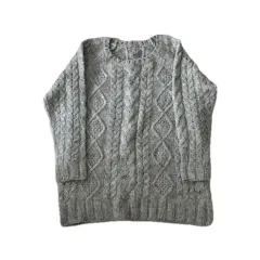 ヴィンテージ グレー ケーブル編み ニット