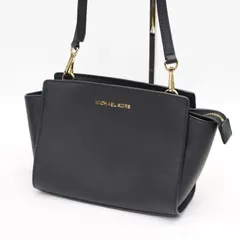 635)MICHAEL KORS マイケル コース ショルダーバッグ ブラック ゴールドカラー金具