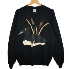 JERZEES/ジャージーズ 90年代/90's  vintage ヴィンテージ スウェット トレーナー USA製 バード刺繍 XXLサイズ ブラック