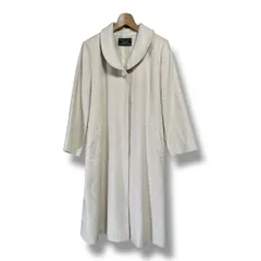 Leilian レリアン カシミヤロングコート カシミヤ100% ミンク欠品 比翼 アウター 防寒 ロングコート レディース サイズ9 アイボリー 冬 久喜倉庫店 9 No.K 1435