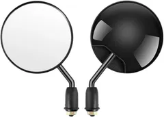 ideamall バイク用 ショートミラー 原付バイク バックミラー 自転車 スクーター 8mm 左右セット (ブラック)