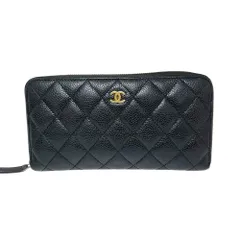 CHANEL【シャネル】AP0242 ロングジップウォレット キャビアスキン ブラック ゴールド金具