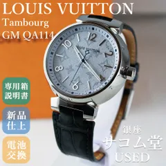 SA247 LOUIS VUITTON ルイヴィトン タンブール GM QA114 メンズ クオーツ モノグラム 革ベルト ステンレス 腕時計 銀座サコム堂 【中古/期間限定販売】