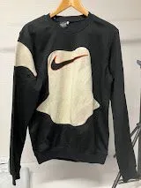 NIKE ビッグロゴ パネル切替 スウェット ブラック L US古着