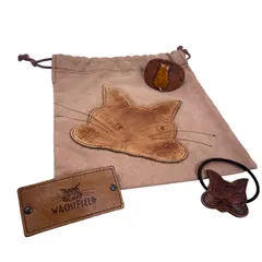 わちふぃーるど ダヤン レザーアクセサリー4点セット 巾着 ヘアゴム バレッタ 猫デザイン