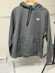 NIKE 刺繍ロゴ プルオーバーパーカー グレー US古着