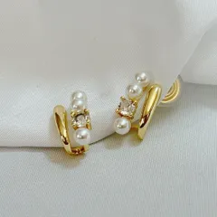 パール  イヤリング　痛くない　 ゴールド 小ぶり 上品 フープ きれいめ 結婚式 卒業式 入学式 セレモニー フォーマル オフィス デート レディース 大人可愛い 高見え 韓国風 人気 春アクセ　揺れない　通年　コスパ　プレゼント