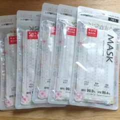 新品 不織布マスク Karaマスク キラキラ 7枚入×5セット  ドット柄
