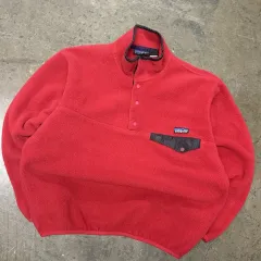 90s patagonia パタゴニア Synchilla（シンチラ） スナップ-T レッド